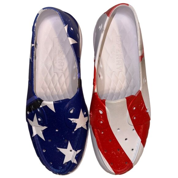 Womens Size 11 Sperry American Flag Pattern Water Shoes Patriotic USA America - Picture 5 of 6